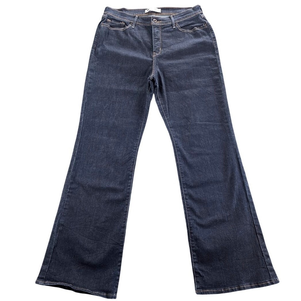 Levis 512 Perfectly Slimming Bootcut Jeans Dark Wash Indigo Womens 14M -W32 L32 - Picture 2 of 14